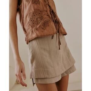 Free People Cotton Jayde Skort in Ceramic Stone MEDIUM NWT